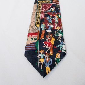 Tabasco dancing nightlife tie 100% Italy Silk